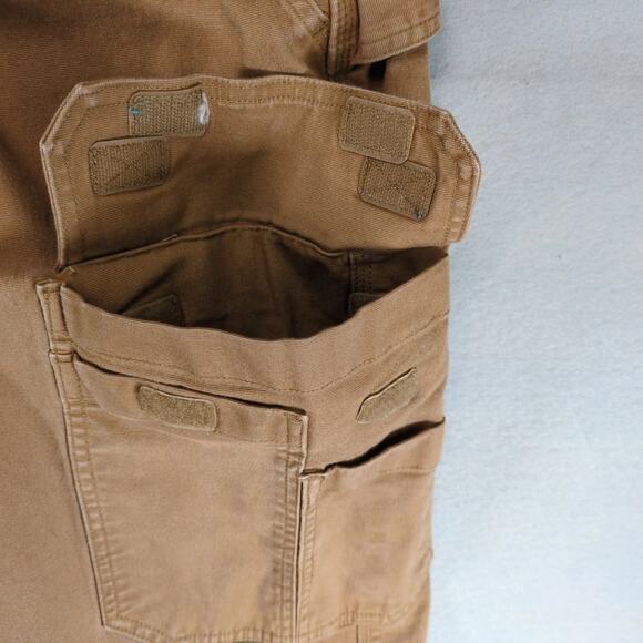 Duluth Trading Flex Fire Hose Cargo Work Pants Men's 44x28 Relaxed Fit 45507 Tan - Picture 9 of 10